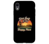 Disc Golf My Happy Place Sunset Frolf Player Custodia per iPhone XR