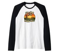 Disc Golf My Happy Place Sunset Frolf Player Maglia con Maniche Raglan