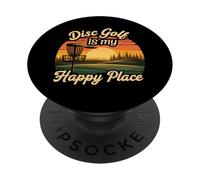 Disc Golf My Happy Place Sunset Frolf Player PopSockets PopGrip Adesivo