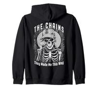 Disc Golf Player Skeleton Catene Made Me Halloween Golfer Felpa con Cappuccio