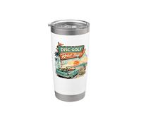 Disc Golf Road Trip Vintage Frolf Travel Gift Tee Retro Bicchiere termico in acciaio inox doppia parete