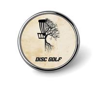 Disc Golf Tree of Life Retro Round Brooch Pin Badge Lapel Tie Pin for Women Men Office Worker Teacher Decor