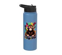 Disc Jockey Monkey & Occhiali da sole, EDM, Giradischi, DJ e DJ Stainless Steel Insulated Water Bottle
