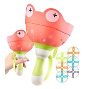 Disc Launcher Toy Set - String Spinner Rotator, Flying Saucer Catcher, Outdoor Family Interactive Game, Frog Themed Capture | Backyard Beach Playground Gift For Children Over 4 Years