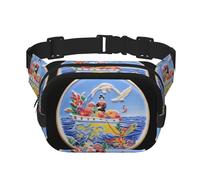 Disc Seal - Marsupio multifunzione stampato, unisex, alla moda, da viaggio, per sport