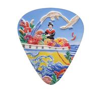 Disc Seal - Set di plettri stampati, 12 pezzi, sottili, medi e spessi, adatti per chitarra, basso, chitarra elettrica e ukulele