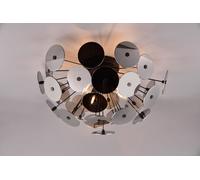 DISCALGO PLAFONIERA SFERA TONDI METALLO NERO CROMATO D. 54CM 3 LUCI ATTACCO E14