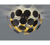 DISCALGO PLAFONIERA SFERA TONDI METALLO NERO OPACO + ORO D. 54CM 3 LUCI ATTACCO E14