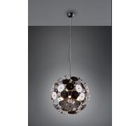 DISCALGO SOSPENSIONE SFERA TONDI METALLO NERO CROMATO D. 54CM 6 LUCI ATTACCO E14