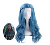 Discendenti 2 Evie Blu Verde Mix Parrucca ondulata lunga Cosplay Costume da donna Resistente al calore Capelli sintetici Festa di ruolo Parrucche MZ-1249B