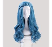 Discendenti 2 Evie Blu Verde Mix Parrucca ondulata lunga Cosplay Costume Donna Capelli sintetici Festa di ruolo Parrucche + Cappellino parrucca KUMZ7146