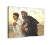 Discepoli Pietro e Giovanni che corrono alla tomba sulla mattina della risurrezione poster camera da letto tela decorazione sport paesaggio ufficio camera da letto decorazione regalo Fr