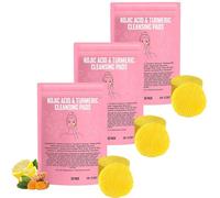 Dischetti Detergenti alla Curcuma e Acido Cogico, Dischetti Esfolianti per Viso e Corpo, Liberano i Pori, Delicati e Non Irritanti (30 Pezzi)