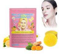 Dischetti di curcuma e acido cogico, dischetti schiumogeni esfolianti alla curcuma, esfolianti, sblocca i pori, dischetti detergenti alla curcuma per il viso, spugne per la pulizia del (1borsa)