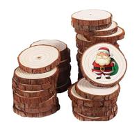 Dischetti Legni Cerchi di legno grezzo fai da te spessi 3-20 cm, fette di legno di pino rotonde con dischi di corteccia d'albero(14-16cm 1pcs)
