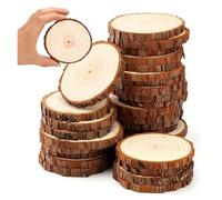 Dischetti Legni Fette di legno grezzo da 3-14 cm, fette di legno di pino rotonde con dischi di corteccia d'albero(4-5cm 5Pcs)