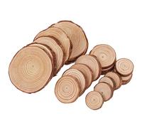 Dischetti Legno Grezzo, Tiberham 3-10 cm 21 Pz Fette di Legno Rotondo con Corteccia, Legno Log Fette Dischi Naturale per l'Arte Artigianato Fai da Te Decorazioni Casa Natale Matrimonio Segnaposto