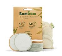 Dischetti struccanti lavabili in bambù | 16 dischetti struccanti riutilizzabili con sacchettino | Panni struccanti lavabili | Dischetti struccanti ecologici | Per tutti i tipi di pelle | Bambaw