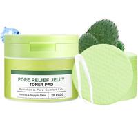 Dischetti tonificanti in gel lenitivi per i pori a base di cactus, 70 pezzi, rinfrescanti per la cura della pelle, anti-età, illuminanti, routine pre-trucco quotidiana
