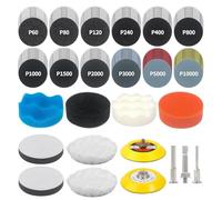 Dischi Abrasivi 75mm Con Attacco a Velcro 133 Pezzi, Carta Vetrata per Levigatrice Bagnati e Asciutti, Platorello per Smerigliatrice per Dremel, Platorello per Trapano a Batteria, Set Di accessori per
