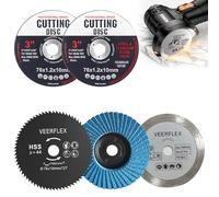 Dischi da taglio 76 mm, dischi da taglio 76 x 1,2 mm, 5 dischi abrasivi per smerigliatrice angolare, set di dischi da taglio per smerigliatrice angolare per separare metallo, pietra, legno, plastica