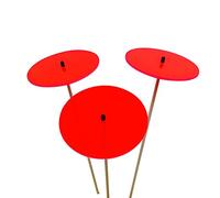 Dischi del Sole 3 Incandescente Grandi Pali da Giardino 75cm Altezza Ornamento per Esterni Regalo per Giardinieri Sun Catcher Garden Decor, Colour:fluorescent Red