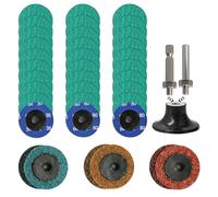 Dischi Di Cambio Rapido Con Blocco Del Rullo Di Zirconia Da 2 Pollici Impostare 38 Pezzi Con Supporto Da 1/4 "per La Pista Di Preparazione Della Superficie Della Macinaca