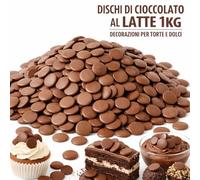 Dischi di Cioccolato al Latte 1 Kg per Decorazioni Dolci Torte Dessert Cupcake Facili da Sciogliere Ideali per Pasticceria Professionale e Casa