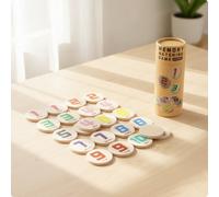 Dischi di Legno con Secchiello Compatto Gioco Memory in Legno
