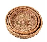 Dischi di viti Cesto portaoggetti in rattan intrecciato multicolore, diverse misure, confezione da 3