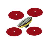 Dischi diamantati, 5 pezzi + supporto M14 4" Premium Qulity diamante rotondo flessibile lucidatura a secco disco abrasivo for marmo pietra vetro macinazione(33333M14)