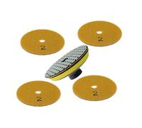 Dischi diamantati, 5 pezzi + supporto M14 4" Premium Qulity diamante rotondo flessibile lucidatura a secco disco abrasivo for marmo pietra vetro macinazione(22222M14)