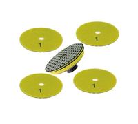 Dischi diamantati, 5 pezzi + supporto M14 4" Premium Qulity diamante rotondo flessibile lucidatura a secco disco abrasivo for marmo pietra vetro macinazione(11111M14)