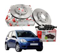 Dischi e pastiglie freno anteriori Ferodo per Ford Fiesta V DDF1072 FDB1394