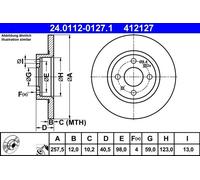 Dischi freno ALFA ROMEO 145 1.4 i.e. 24.0112-0127.1 (1 pezzo)