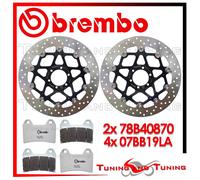 Dischi Freno Anteriore BREMBO + Pastiglie LA PER MOTO GUZZI BREVA 1100 2005 2006