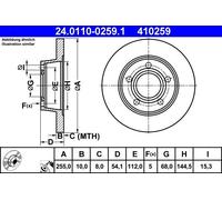Dischi freno AUDI A6 C5 1.8 T 24.0110-0259.1 (1 pezzo)