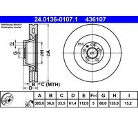 Dischi freno AUDI A6 C6 S6 24.0136-0107.1 (1 pezzo)