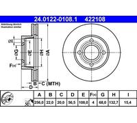 Dischi freno AUDI COUPE B3 1.8 24.0122-0108.1 (1 pezzo)