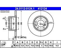 Disco freno BMW 5 (E34) 518 i 24.0112-0124.1 (1 pz)