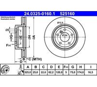 Dischi freno BMW X3 (E83) 2.0 i 24.0325-0160.1 (1 pezzo)