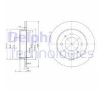 Dischi freno DELPHI BG3070 posteriore, pieno, 2 Pezzo