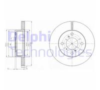 Dischi freno DELPHI BG3499 anteriore, ventilato, 2 Pezzo
