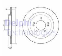 Dischi freno DELPHI BG4749C posteriore, pieno, 2 Pezzo