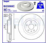 Delphi Disco freno BG5068C ventilato anteriore per Volvo XC40 kit 2 pezzi