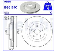 DELPHI BG5104C Disco freno per SUBARU