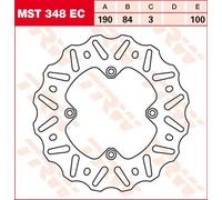 Trw Ec-cross-design Wave Yamaha Yz 80 01 Rear Brake Disc Argento