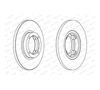 Dischi freno FERODO DDF1076C anteriore, pieno, 2 Pezzo