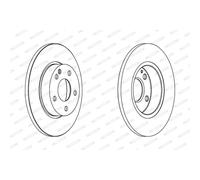 Dischi freno FERODO DDF1219C anteriore, pieno, 2 Pezzo