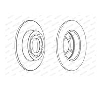 2x Disco freno pieno DDF1233C FERODO per SEAT VW